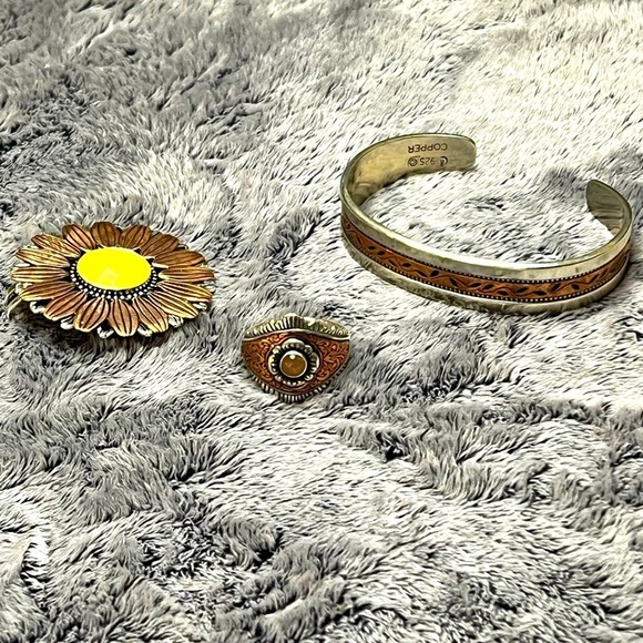 Carolyn Pollack Jewelry - Carolyn Pollack Southwestern Copper Sunflower Jewelry Set